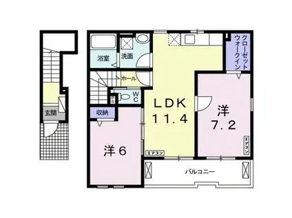 阪和線 紀伊駅 徒歩25分 2階建 築12年(2LDK/2階)の間取り写真