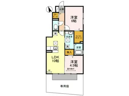 ルーチェ木ノ本(2LDK/1階)の間取り写真