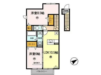 フォレスト コート(2LDK/2階)の間取り写真