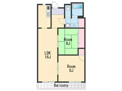 プレゼンス西浜(2LDK/2階)の間取り写真