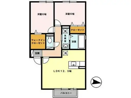 エミネンス・ジュン(2LDK/2階)の間取り写真