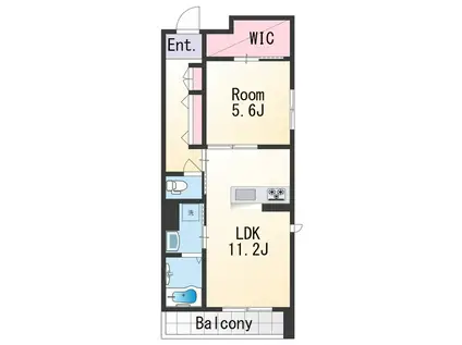 ハルミエール Ⅱ(1LDK/2階)の間取り写真