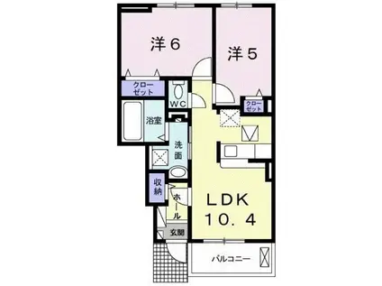 ミレグランデⅢ(2LDK/1階)の間取り写真