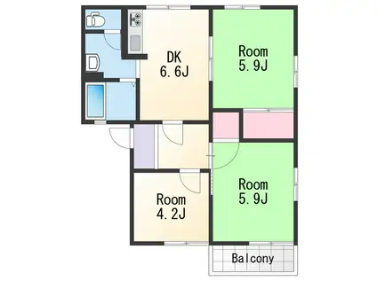 フレグランスロゼ(3DK/2階)の間取り写真