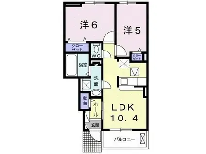 サン ベル Ⅲ(2LDK/1階)の間取り写真