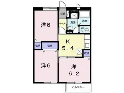 メゾンアンビテール(3K/2階)の間取り写真