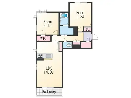 メゾンド・ベレオ(2LDK/1階)の間取り写真