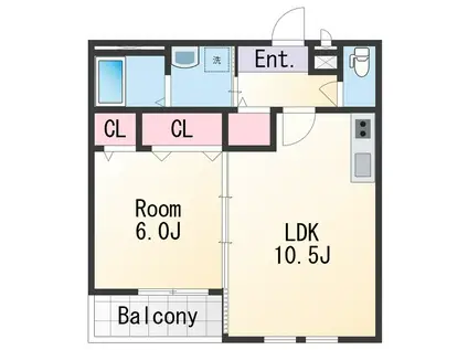 フジパレス市駅東Ⅱ番館(1LDK/3階)の間取り写真