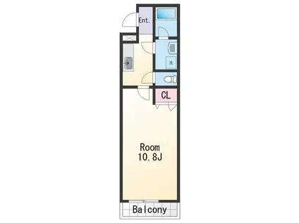 アビテ秋月南(1K/1階)の間取り写真