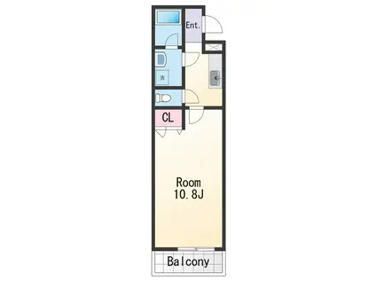 フジパレス手平(1K/2階)の間取り写真