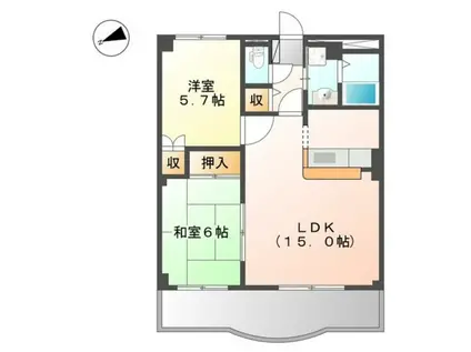 ラフォーレ21(2LDK/1階)の間取り写真