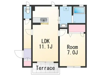 アコーレ神前(1LDK/1階)の間取り写真