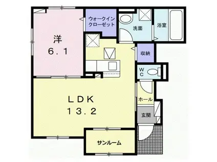 毛見アパート(2LDK/2階)の間取り写真