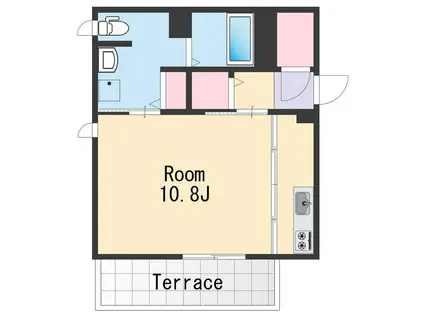 リヴェール紀三井寺(ワンルーム/1階)の間取り写真