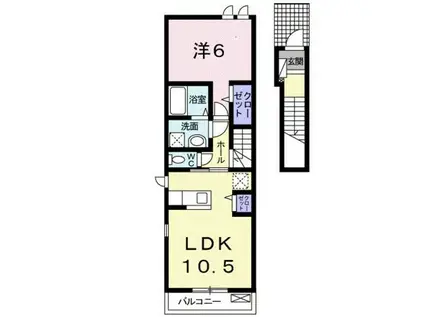 YU・RIAN 24(1LDK/2階)の間取り写真