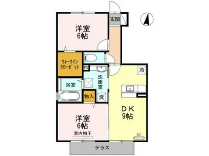 フレンダ神前(2DK/1階)の間取り写真