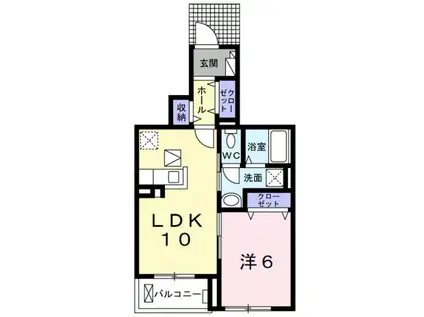 グランデ・フォルテ木ノ本(1LDK/1階)の間取り写真