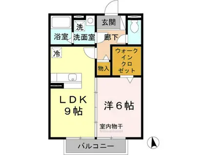 コンフォート(1LDK/2階)の間取り写真