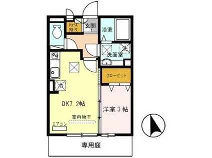 メゾン・ド・クレール(1DK/1階)の間取り写真