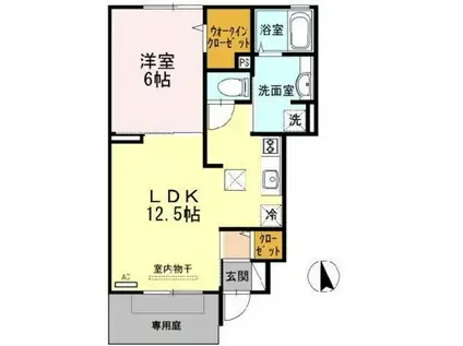 ミル・クレール(1LDK/1階)の間取り写真