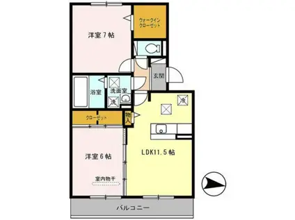 メゾン・ド・プルミエ(2LDK/2階)の間取り写真