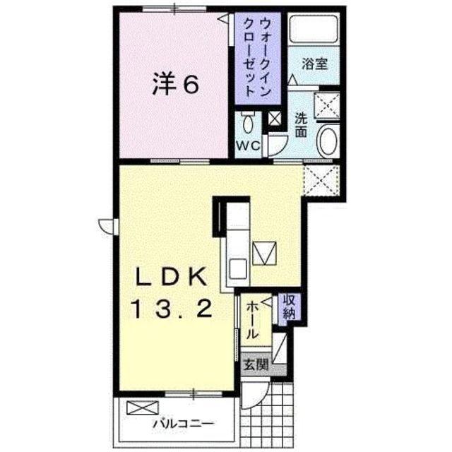 アーベンロートA(1LDK/1階)の間取り写真