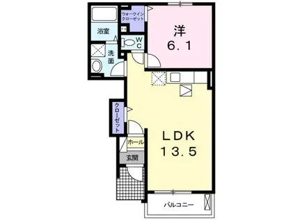 グロワールB(1LDK/1階)の間取り写真