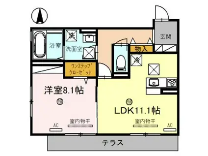 コーポTE Ⅱ(1LDK/1階)の間取り写真