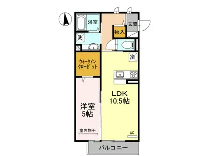 ミル・クレール和歌浦東(1LDK/2階)の間取り写真