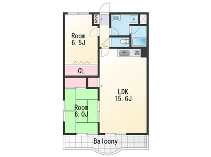 メゾンクシモト(2LDK/1階)の間取り写真