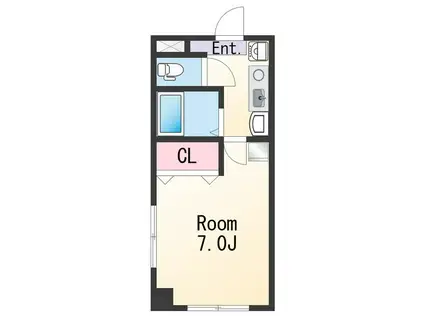 フィオーレN(1K/1階)の間取り写真
