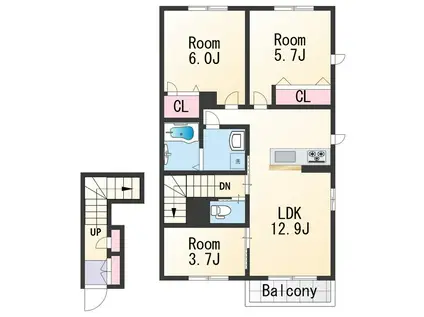 シャーメゾン園部(3LDK/2階)の間取り写真