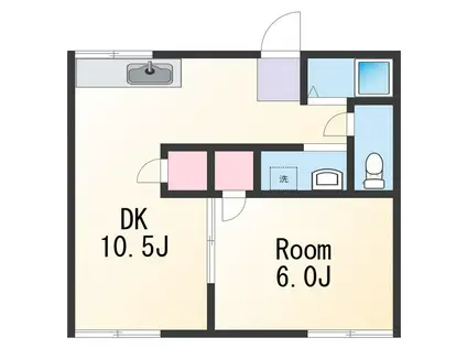 ネクサス小雑賀Ⅰ(1LDK/2階)の間取り写真