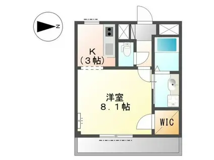 モイス・シャーム(ワンルーム/2階)の間取り写真