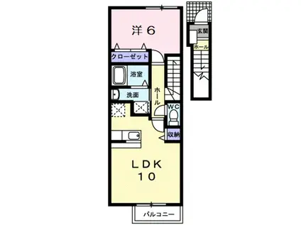 ルーナルーチェⅡ(1LDK/2階)の間取り写真