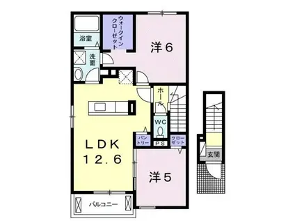 メゾン フラン Ⅱ(2LDK/2階)の間取り写真