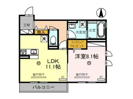 コーポTE Ⅱ(1LDK/1階)の間取り写真
