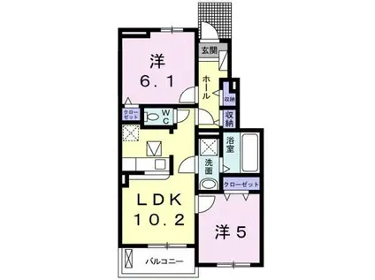 サンハイム サコ(2LDK/1階)の間取り写真