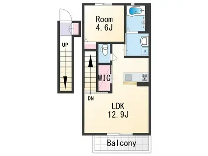 サンメゾン紀三井寺(1LDK/2階)の間取り写真