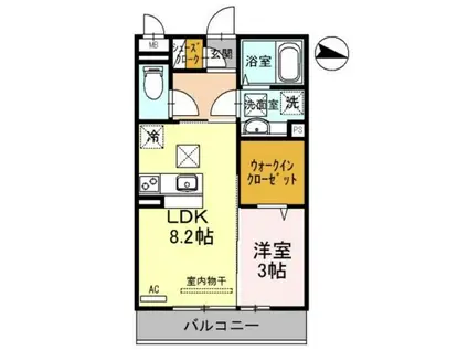 サンテラス吹上(1LDK/3階)の間取り写真