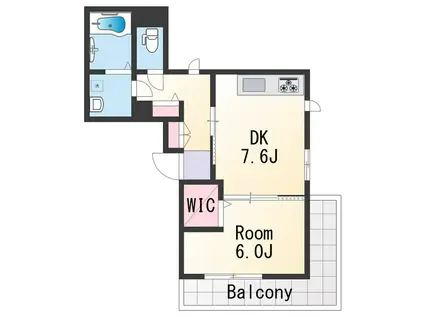 ベレオ紀三井寺(1DK/2階)の間取り写真