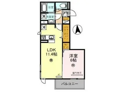 D-ROOM宇須 輝(1LDK/3階)の間取り写真
