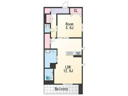 BEREO NANKAIWAKAYAMACITY(1LDK/2階)の間取り写真