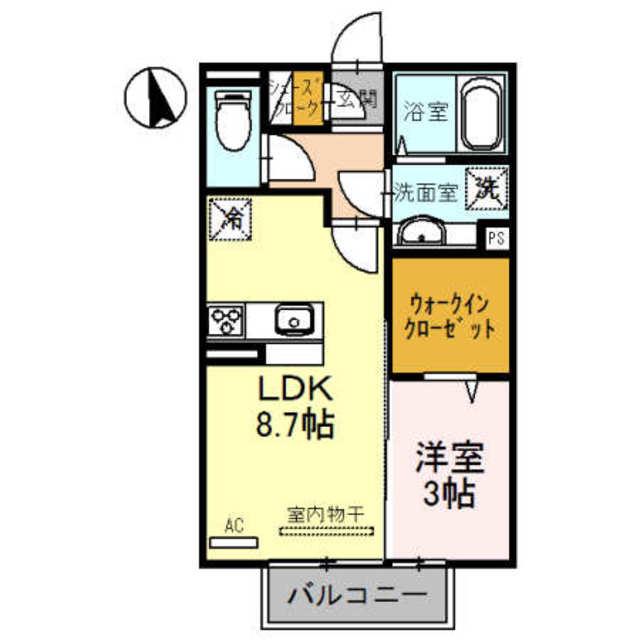 D-ROOM園部(1LDK/1階)の間取り写真
