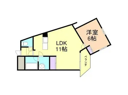 ルシェール(1K/3階)の間取り写真