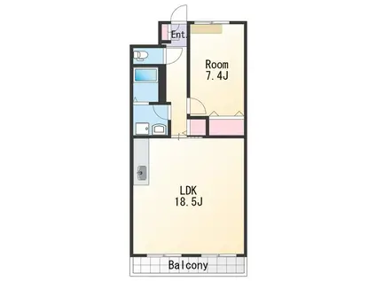 ニューライスマンション(1LDK/3階)の間取り写真