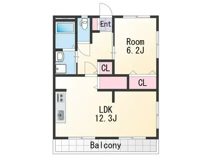 コーポ葵(2LDK/2階)の間取り写真