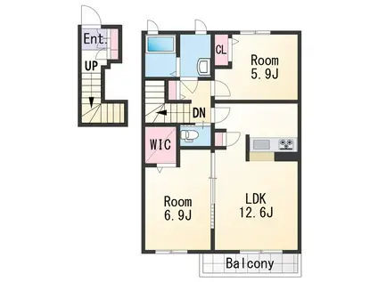 プロヌーブ神前(2LDK/2階)の間取り写真