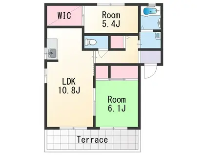 クインテット E(2LDK/1階)の間取り写真