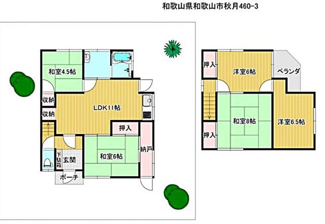 和歌山電鐵貴志川線 日前宮駅 徒歩5分 2階建 築51年(5LDK)の間取り写真